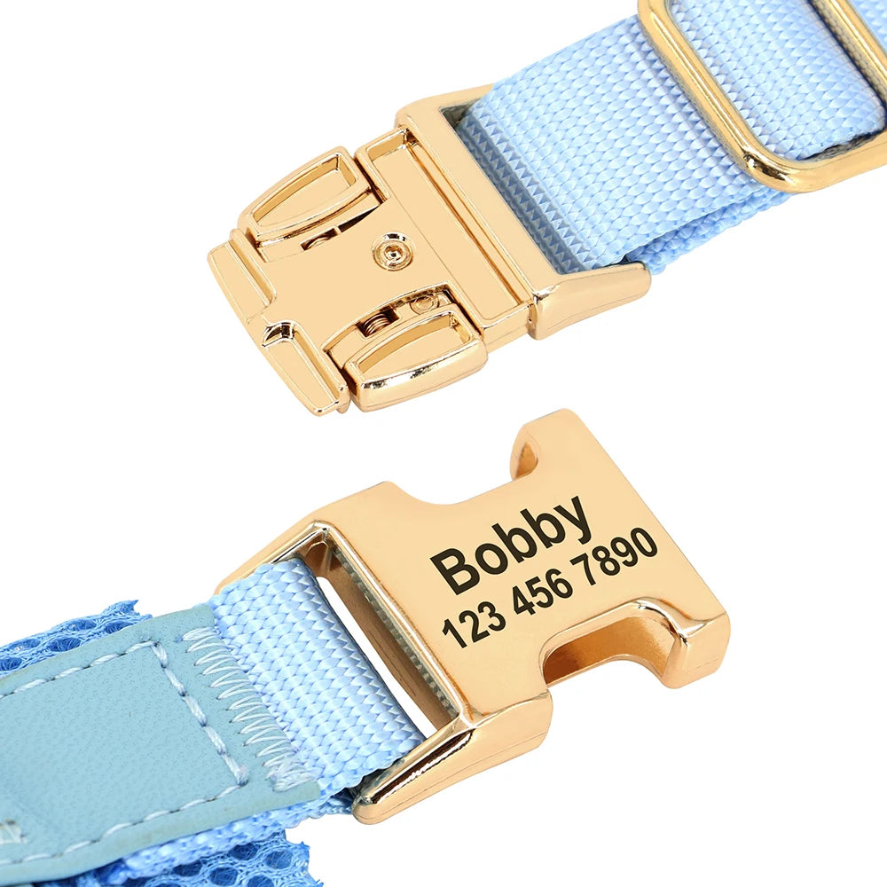 Personalized Dog Harness – Adjustable Engraved Mesh & Leather Vest for Small, Medium & Large Dogs (XS–XL)