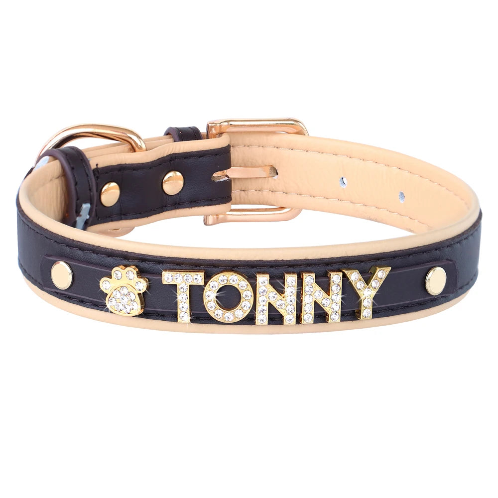 ✨ Personalized Bling Rhinestone Dog Collar – For Small Dogs & Cats ✨