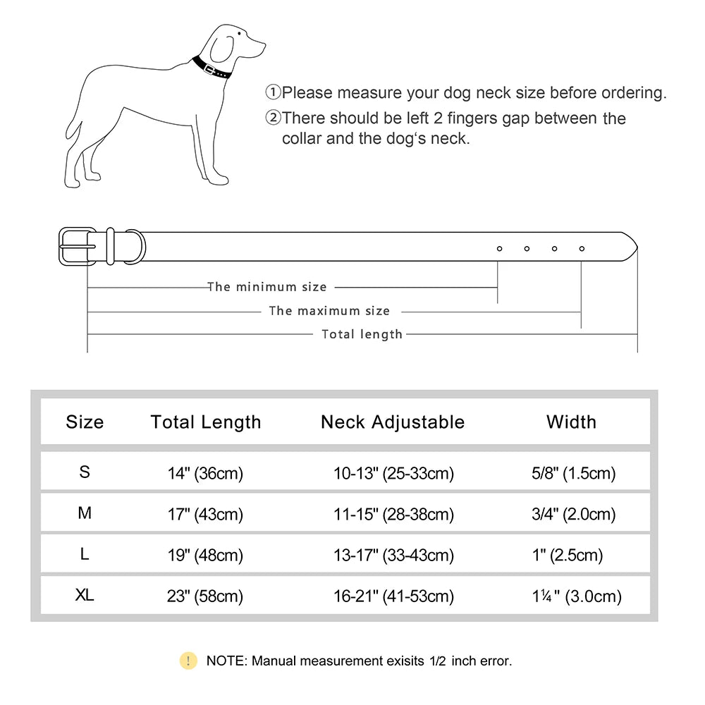 Adjustable Suede Leather Dog Collar – Soft Padded, Durable & Stylish for Small to Large Dogs