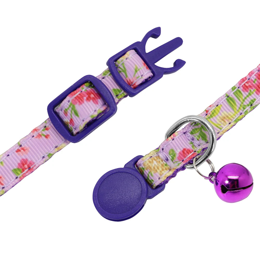 Personalized Cat Collar with Engraved Fish Tag – Adjustable Nylon Collar for Cats & Small Dogs