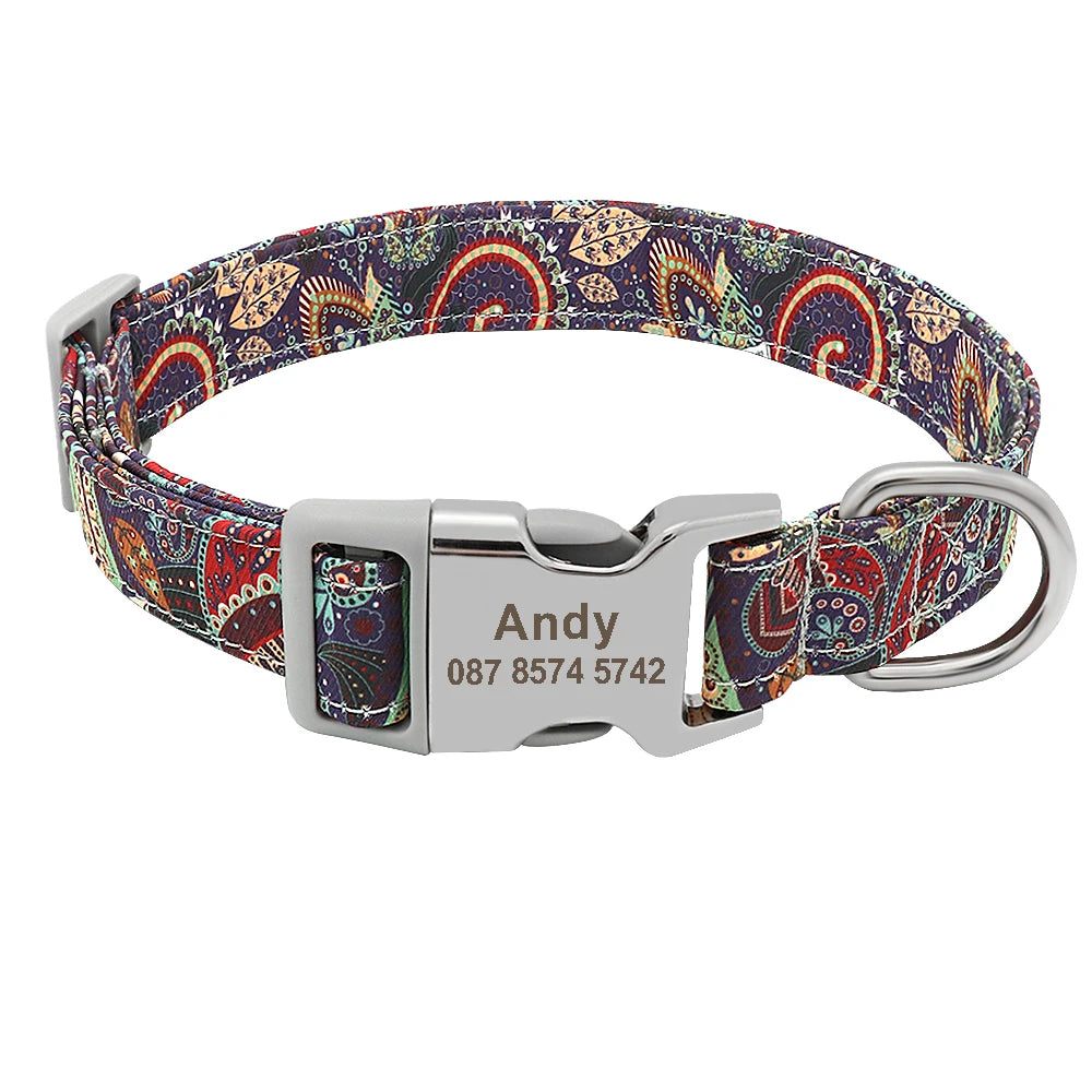 Custom Dog Collar Personalized Pet Dog ID Name Tag Accessories Collars Small Medium Large Nylon Engraved Puppy Dogs Collars S-L