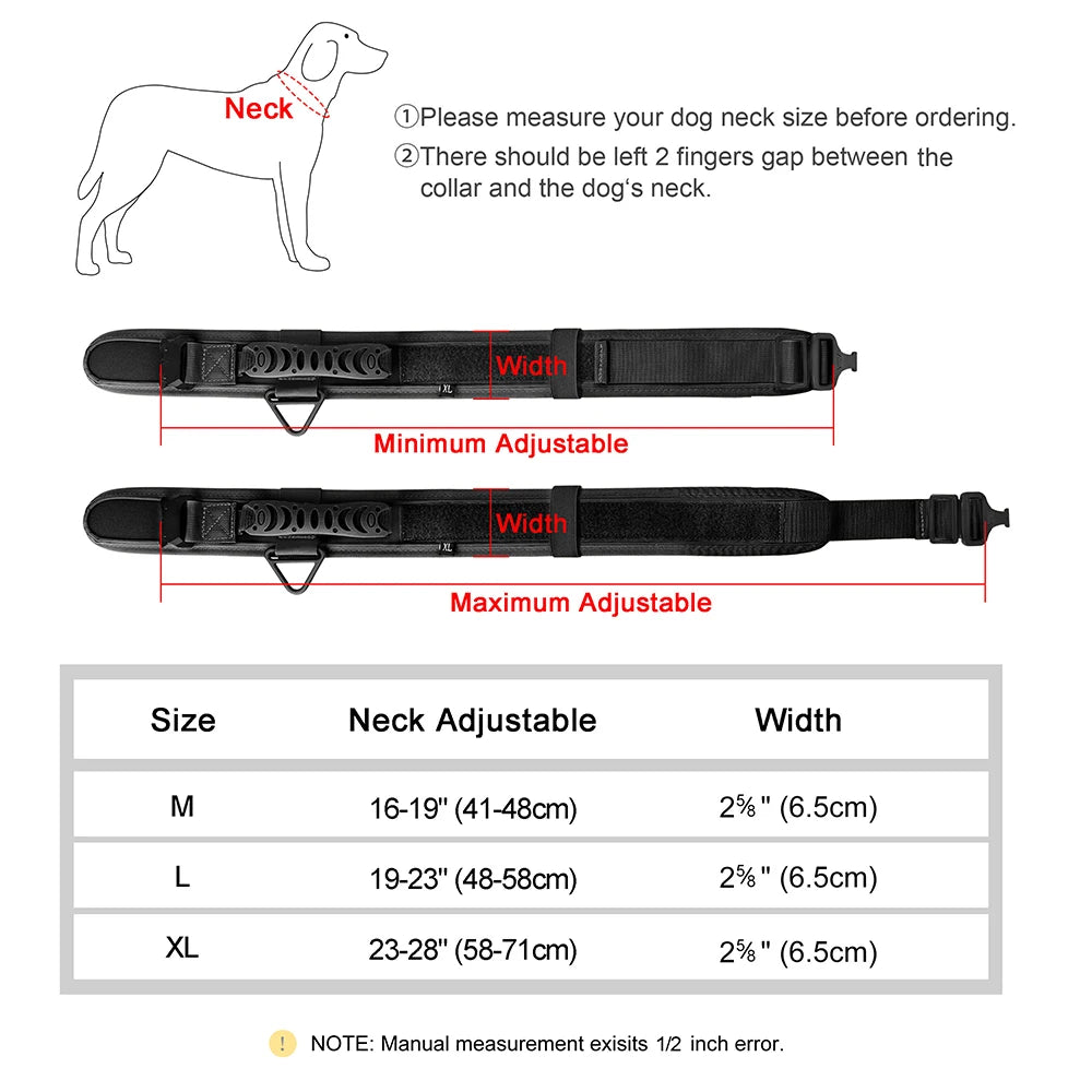 Tactical Dog Collar & Leash Set – Adjustable, Durable Nylon for Medium & Large Dogs