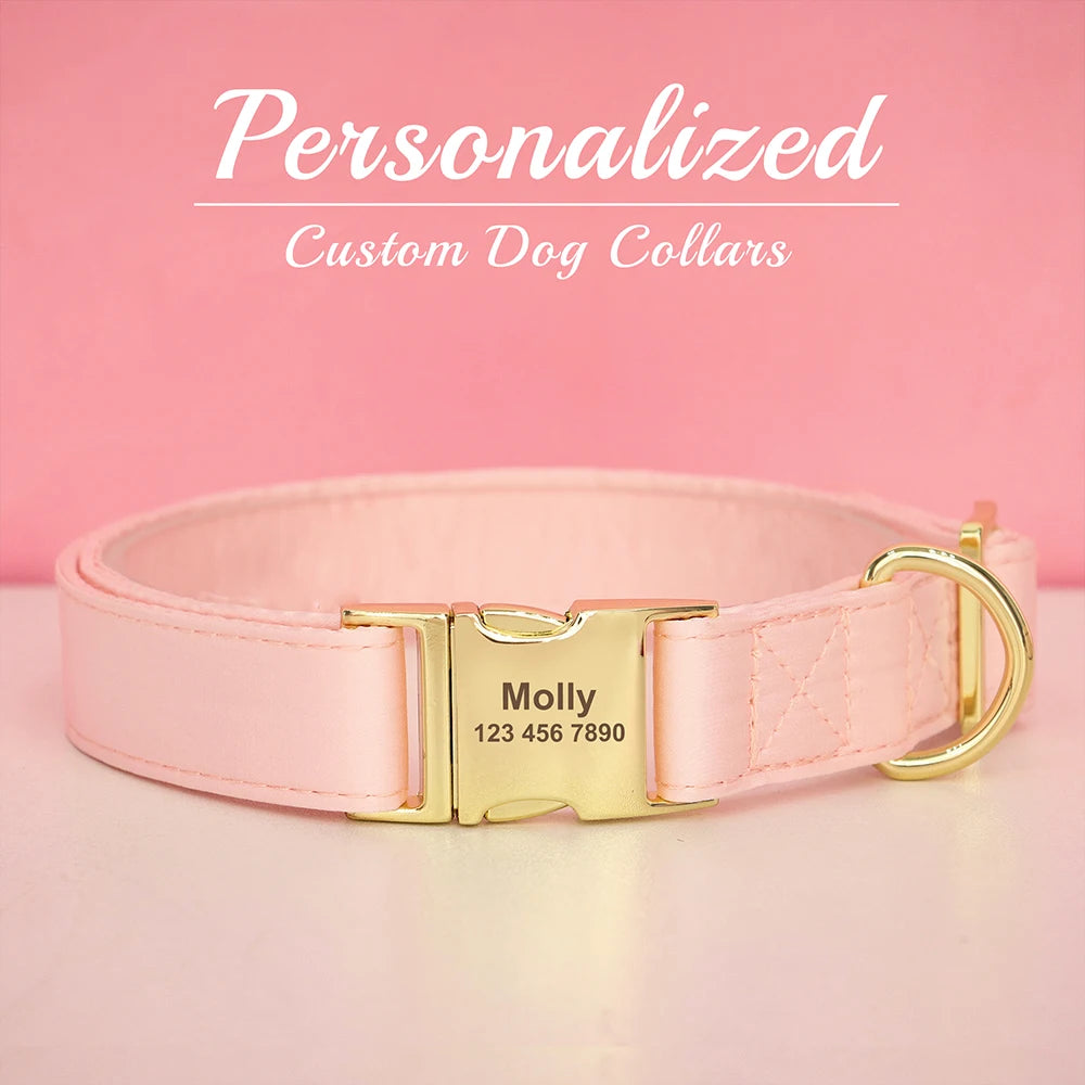 Engraved Dog Collar – Personalized ID Tag for Dogs & Cats (XS–L)
