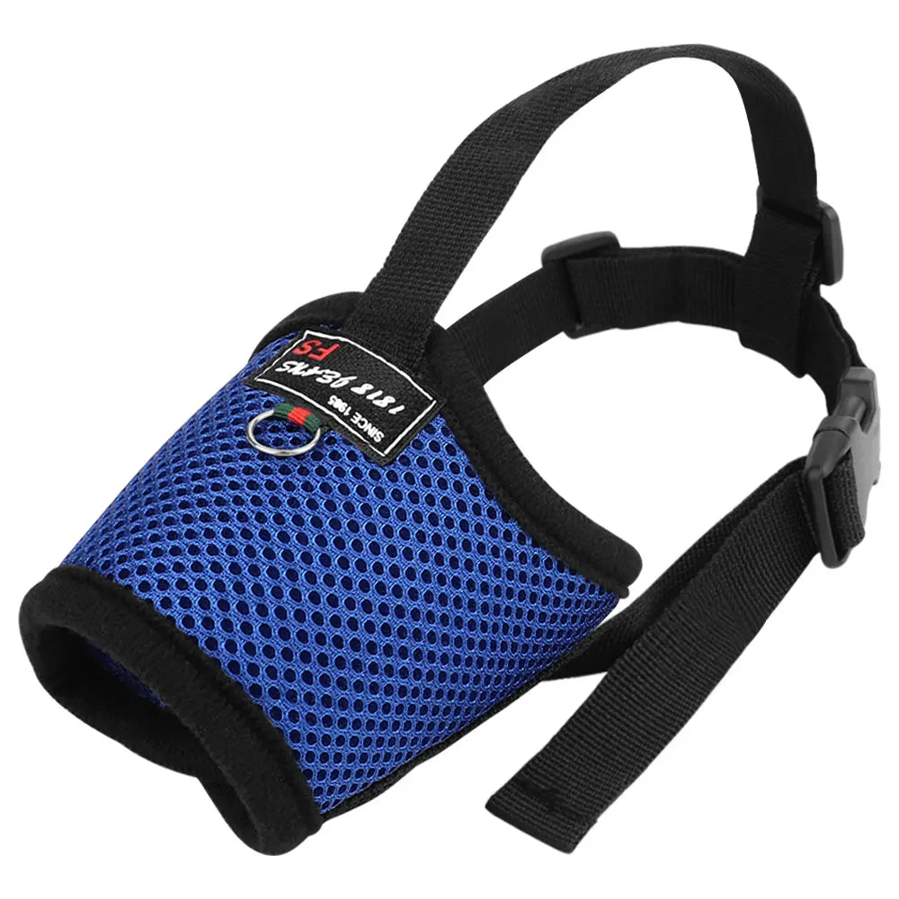 Mesh Nylon Dog Muzzle – Adjustable Breathable Anti-Bark Muzzle for Small, Medium & Large Dogs