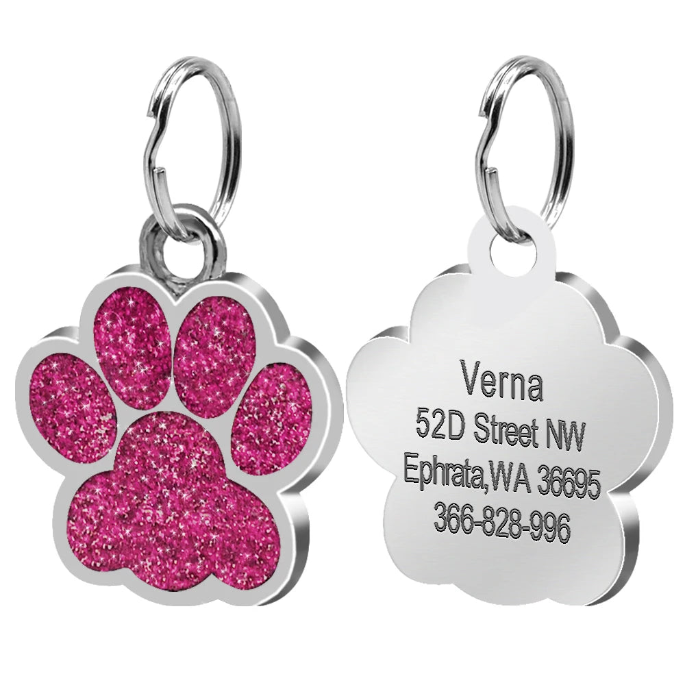 Personalized Dog & Cat ID Tag – Engraved Stainless Steel Pet Name & Address Tag