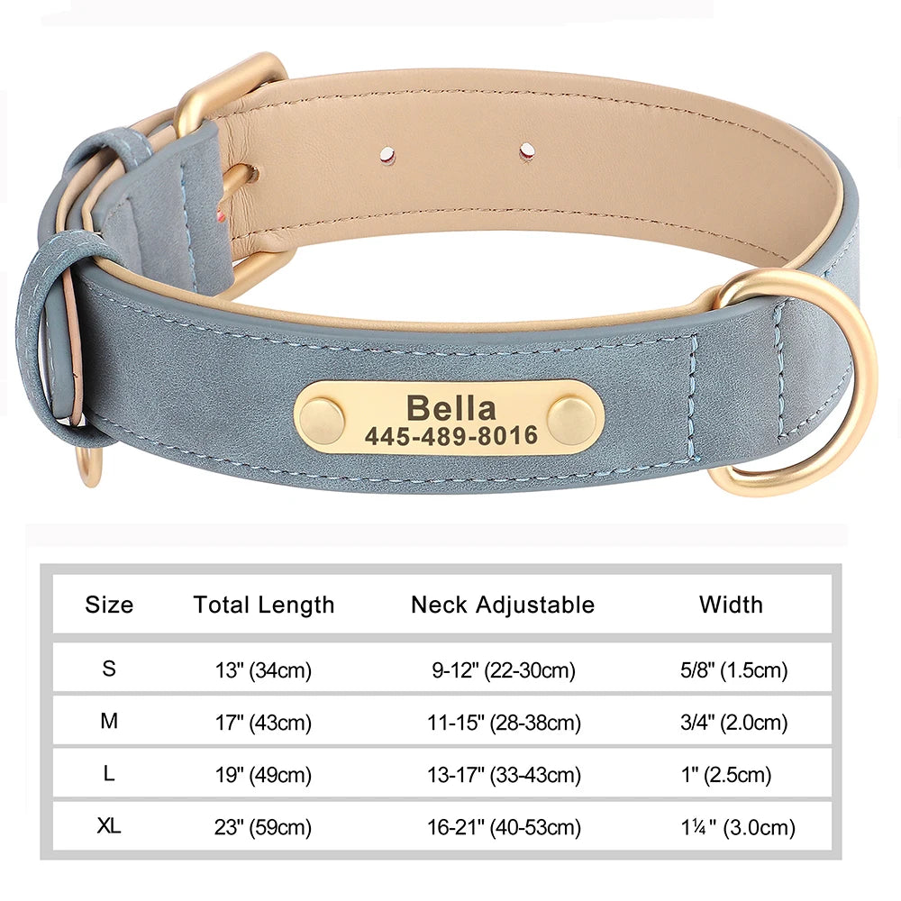 Custom Leather Dog Collar – Personalized with Free Engraving | XS–XXL Sizes