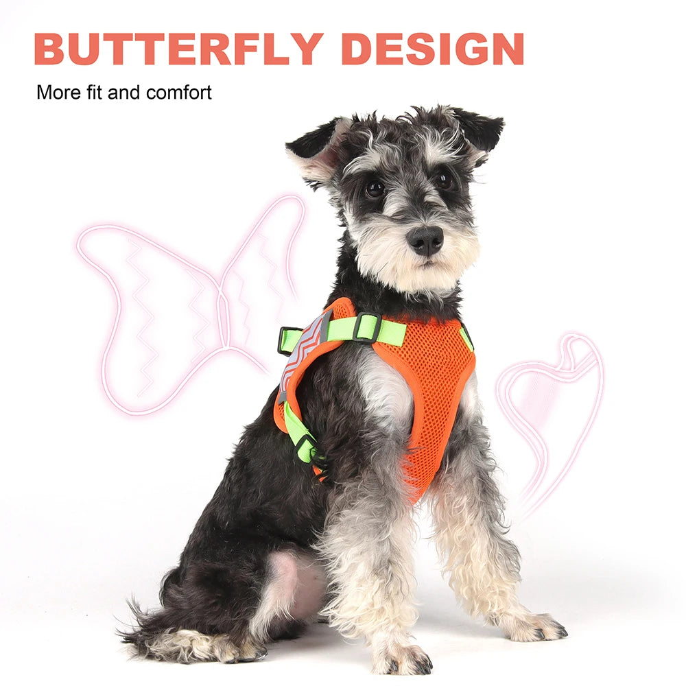 Reflective Dog Harness And Leash Set Adjustable Pet Puppy Harness Vest For Small Medium Dogs Walking Dog Accessories 150cm Leash