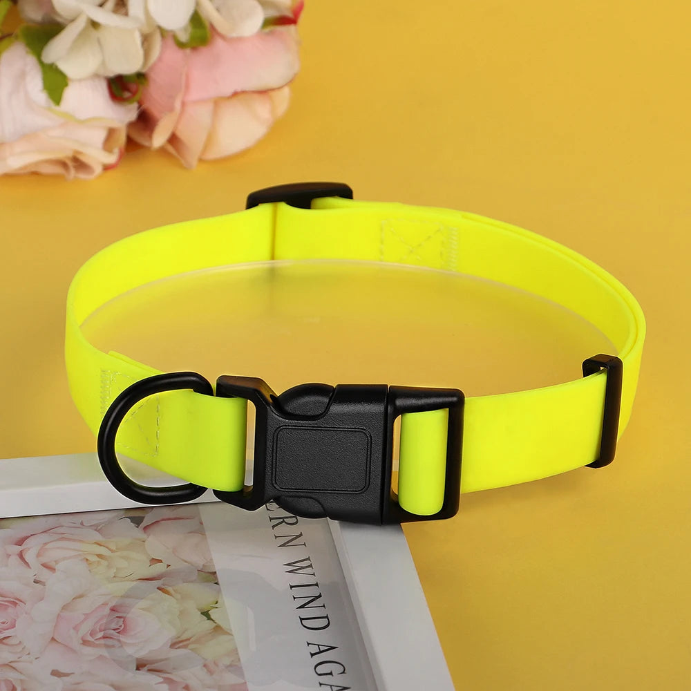 PVC Pet Dog Collar Waterproof Dog Cat Collar Anti-Dirty Easy to Clean Collars For Small Medium Large Dogs