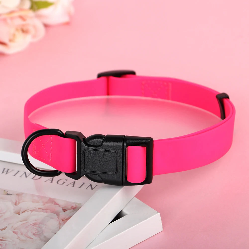 PVC Pet Dog Collar Waterproof Dog Cat Collar Anti-Dirty Easy to Clean Collars For Small Medium Large Dogs