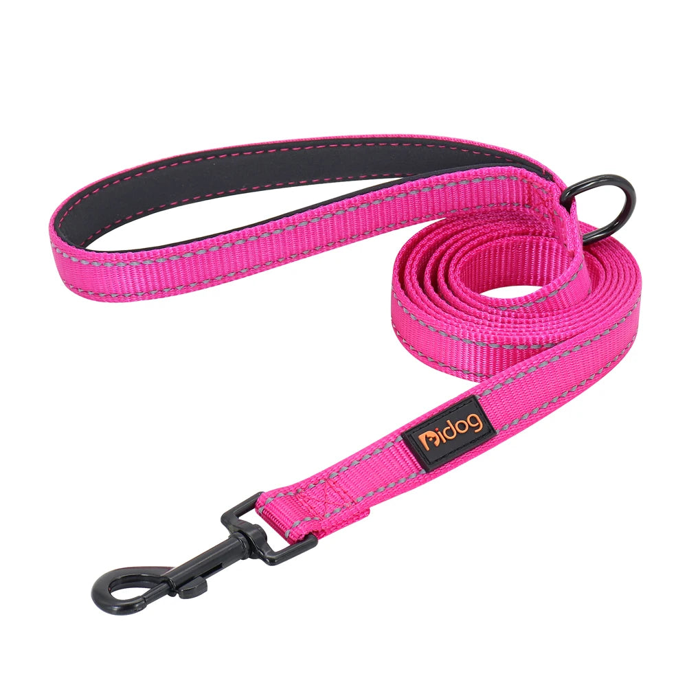 Nylon Reflective Dog Leash – Soft &amp; Durable Pet Lead