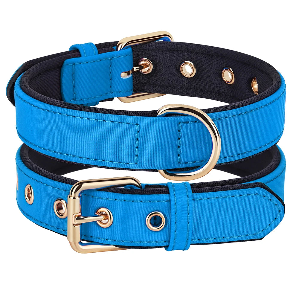 Waterproof Nylon Dog Collar – Soft Padded & Breathable Adjustable Collar for Small & Medium Dogs