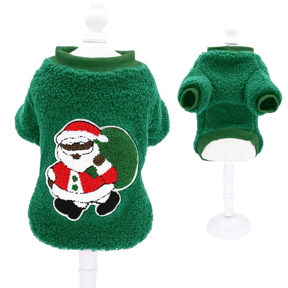 Christmas Dog Clothes – Soft Fleece Puppy & Cat Winter Outfit