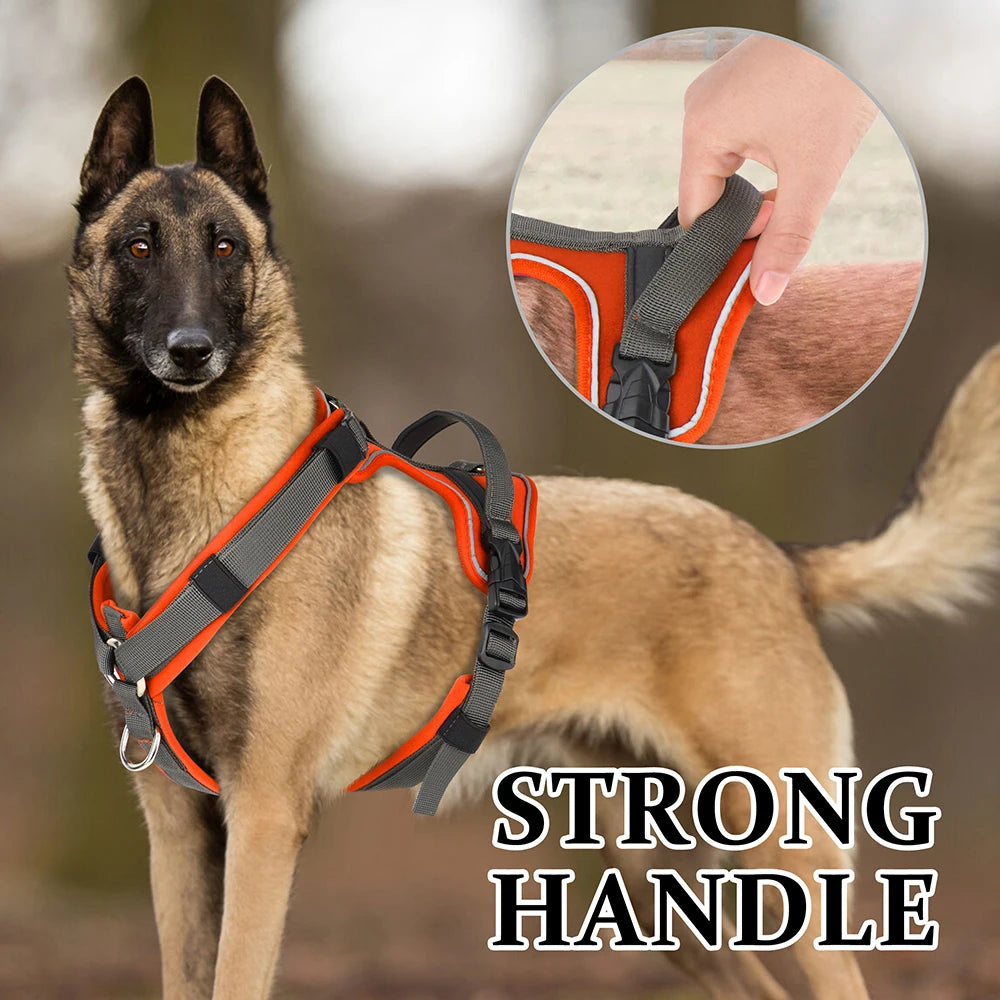 Adjustable Dog Harness Vest Mesh Nylon Pet Vest No Pull Reflective Harness for Small Medium Large Dogs With Handle Pitbull Pug