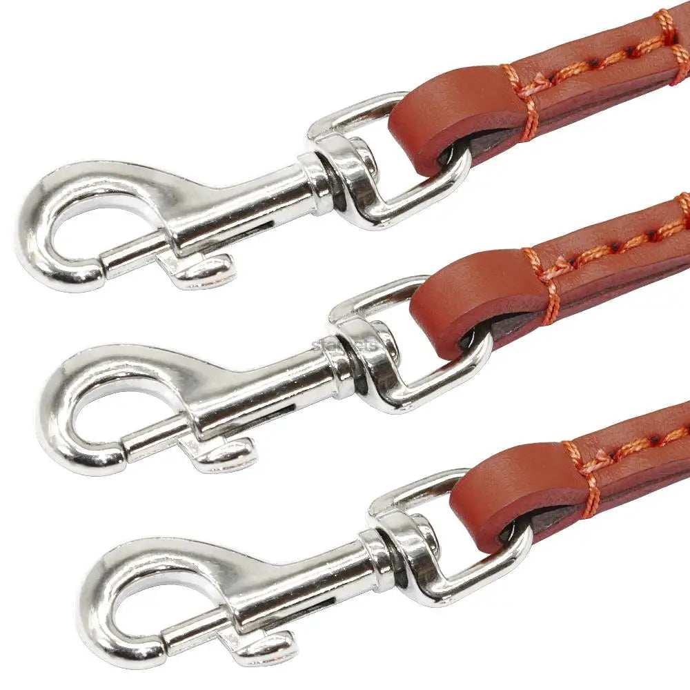 Three Way Puppy Dog Leash Coupler – Leather Triple Dog Lead