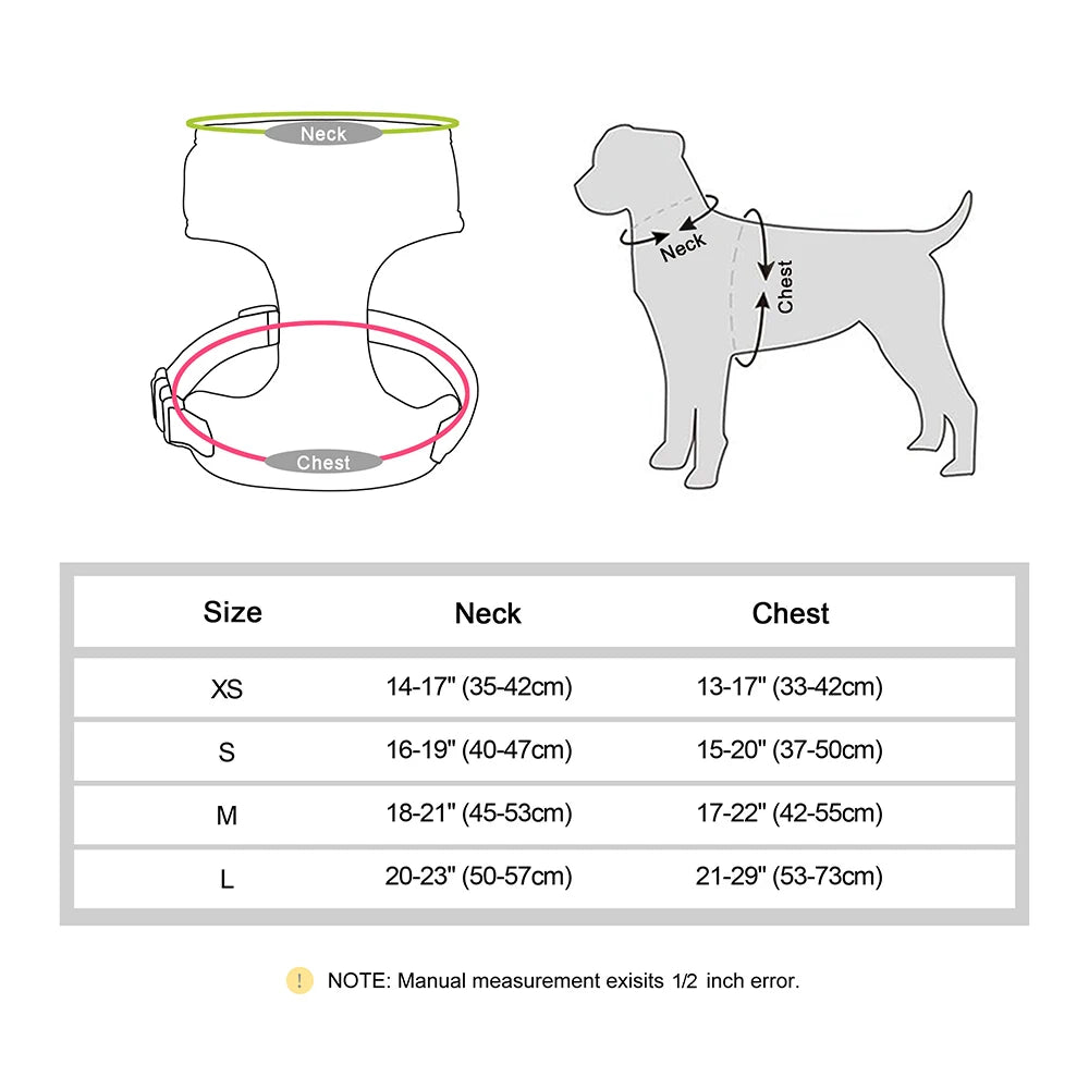 Fashion Printed Dog Harness – Breathable Nylon Mesh Vest for Small, Medium & Large Dogs (French Bulldog, Pug, Chihuahua, Yorkie)