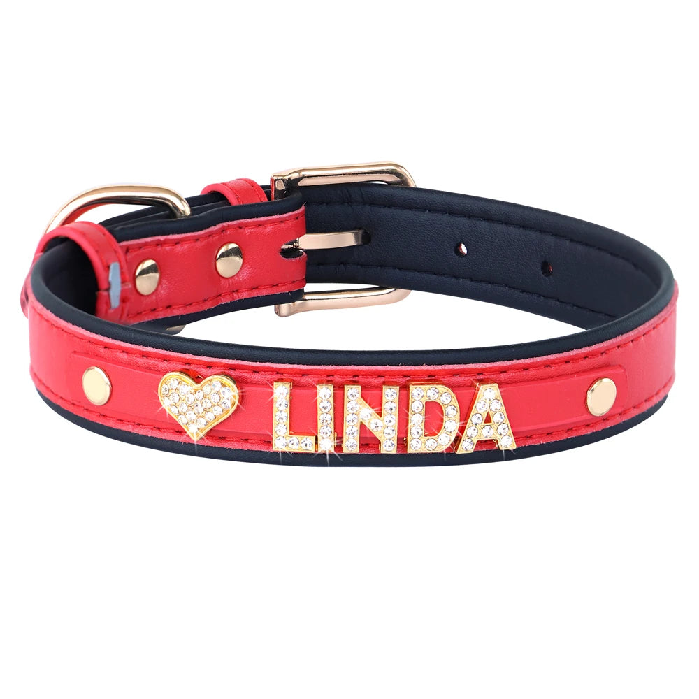 ✨ Personalized Bling Rhinestone Dog Collar – For Small Dogs & Cats ✨