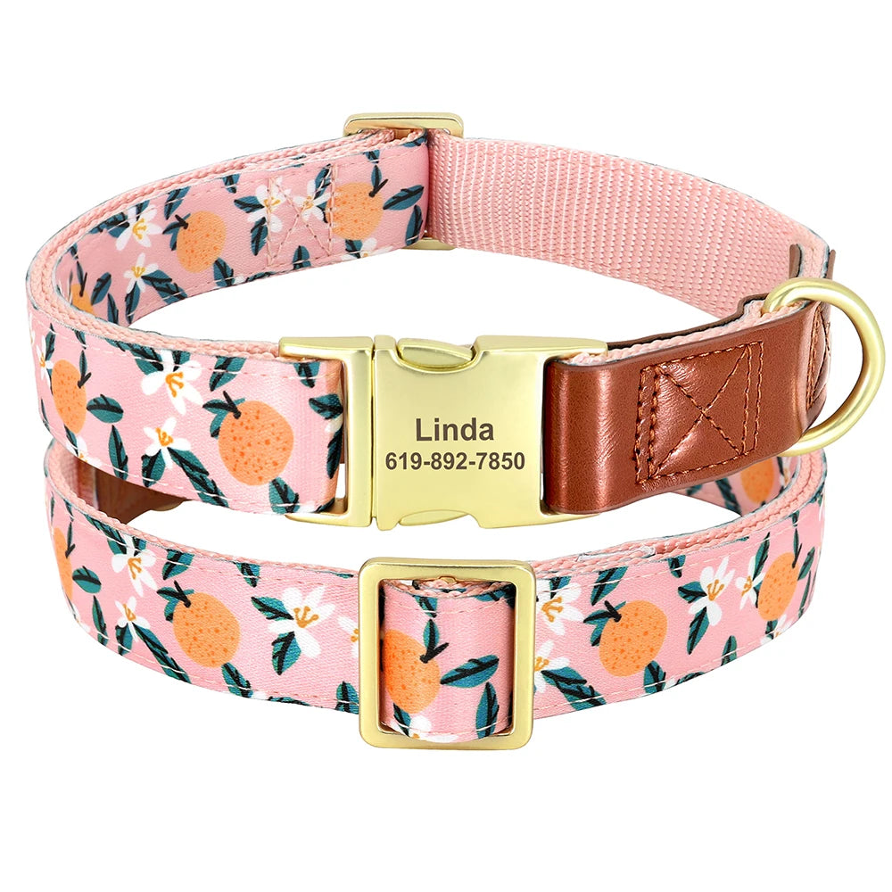 Personalized Dog Collar – Engraved Nylon &amp; PU Leather with Custom ID Tag