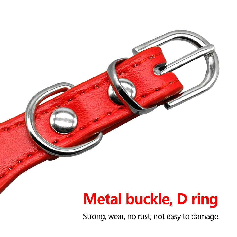 Spiked Studded Leather Dog Collar – Adjustable Anti-Bite Bulldog Collar for Small, Medium & Large Dogs