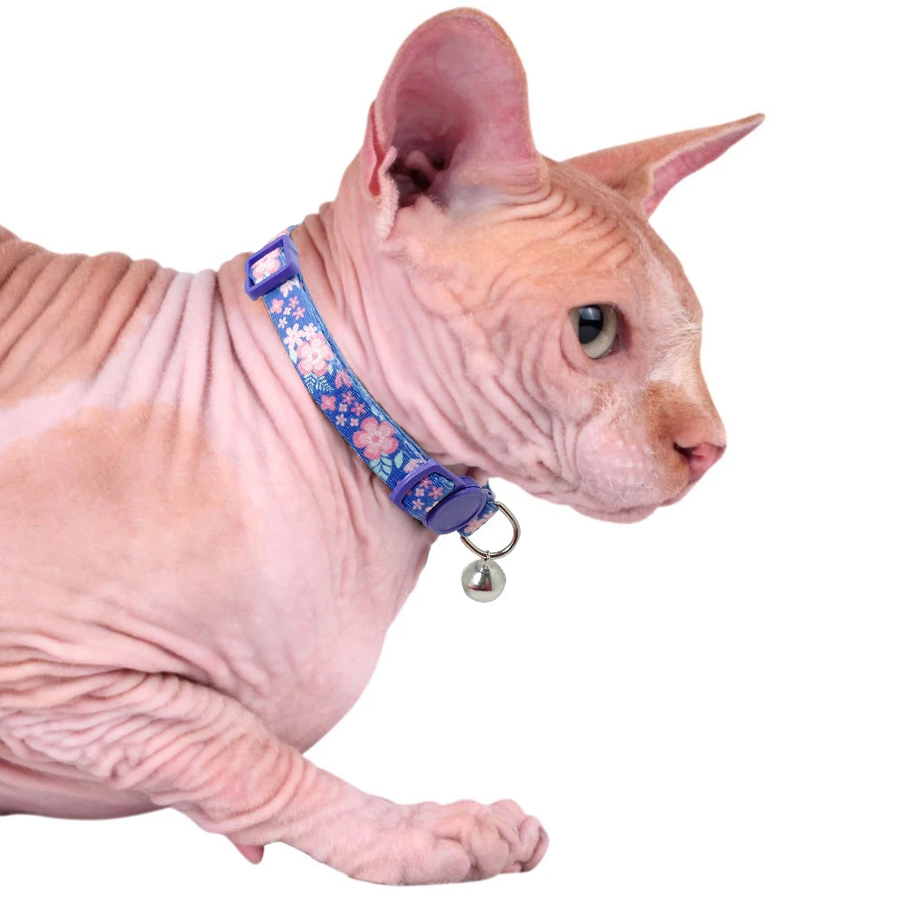 Cute Fruit Print Cat Collar with Bell – Adjustable Quick Release Safety Collar for Cats & Kittens
