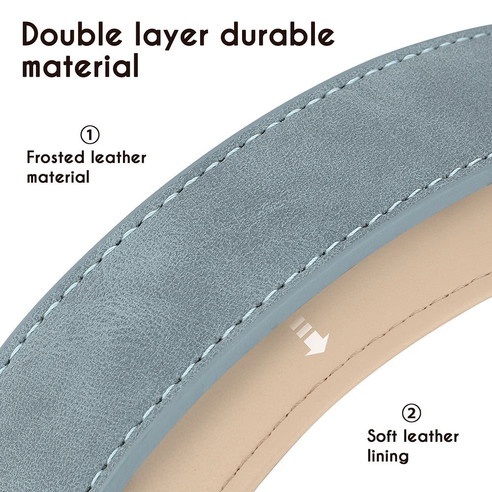 Adjustable Suede Leather Dog Collar – Soft Padded, Durable & Stylish for Small to Large Dogs