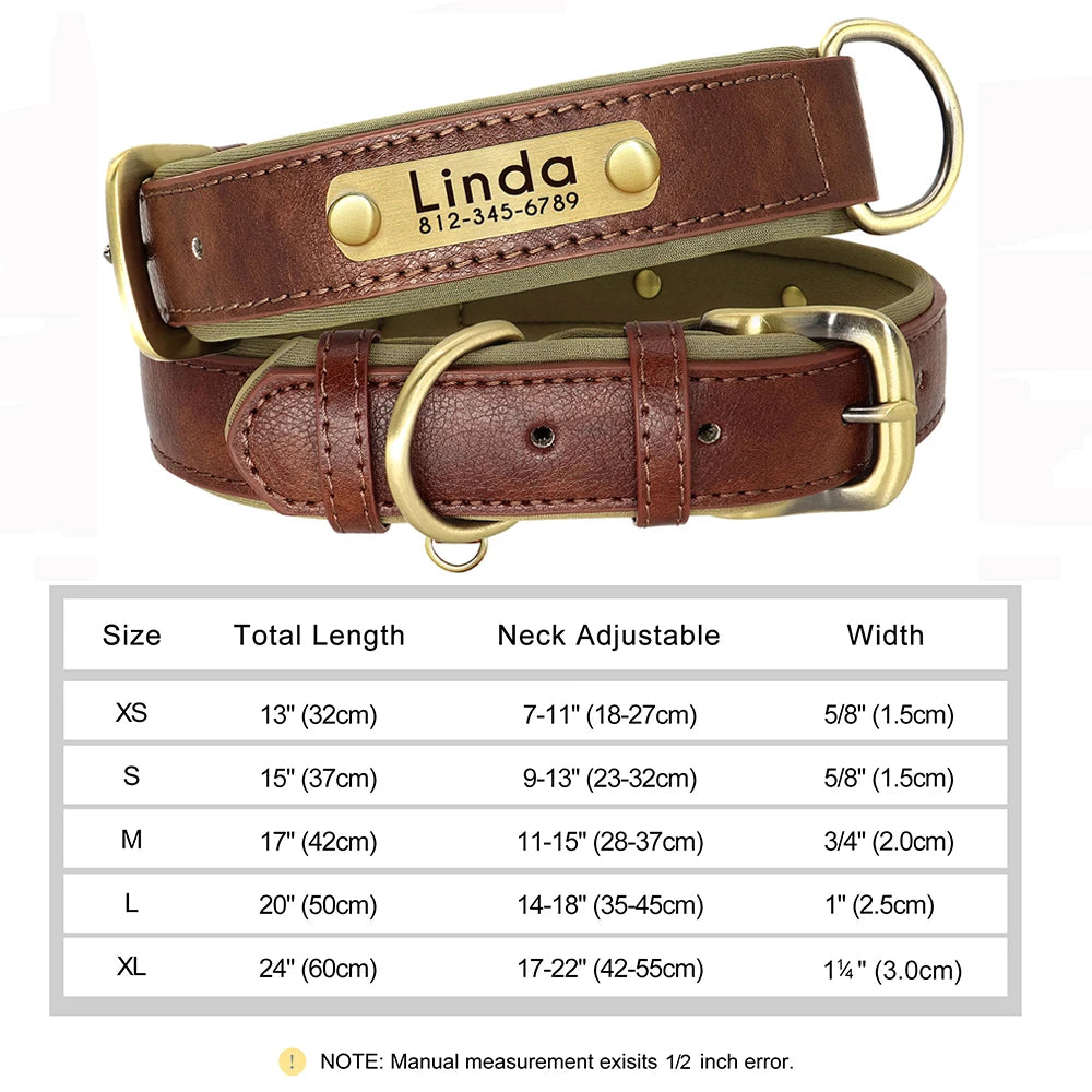 Custom Leather Dog Collar – Personalized with Free Engraving | XS–XXL Sizes