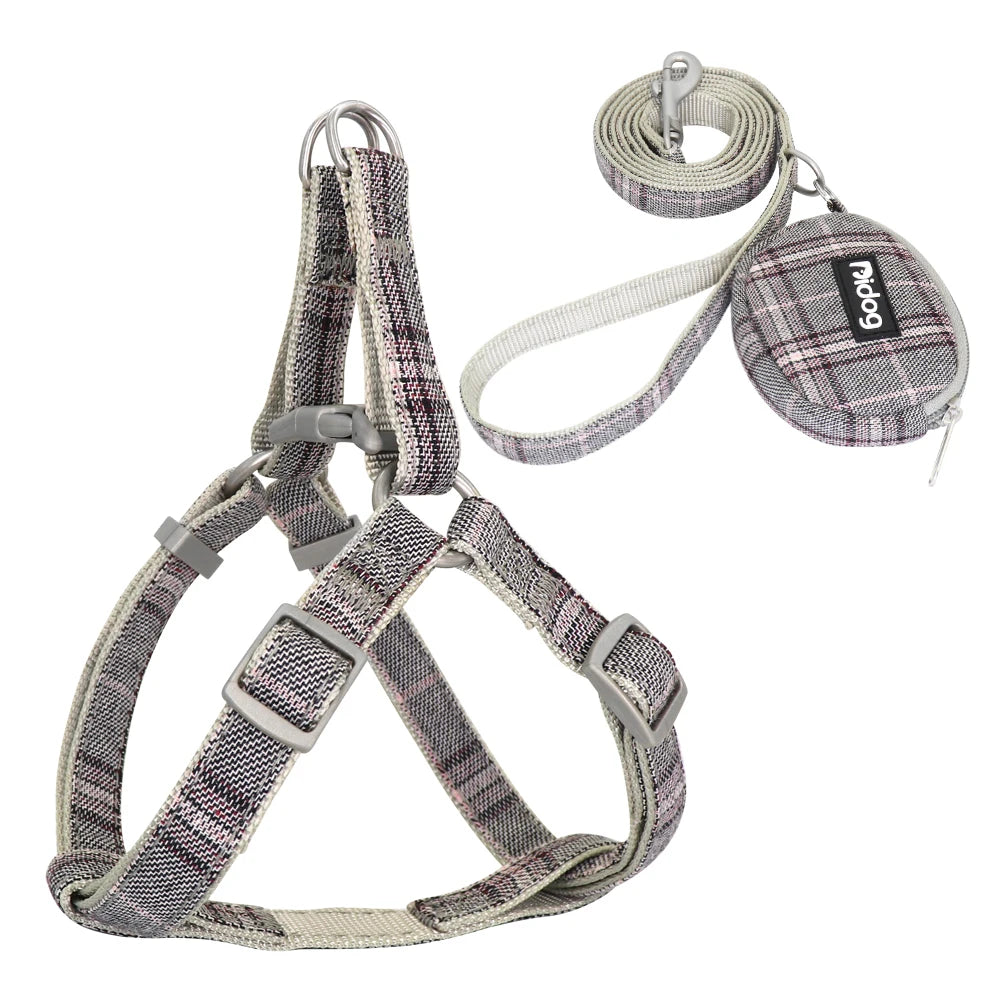 Adjustable Pet Harness & Leash Set – Soft Nylon Dog & Cat Vest