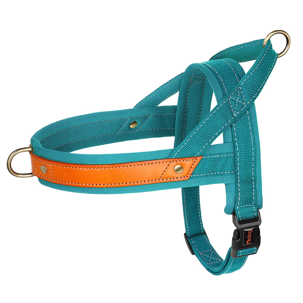 Nylon Leather Padded Dog Harness Vest Small Medium French Bulldog No Pull Pet Puppy Harnesses Adjustable Outdoor Vests Perros