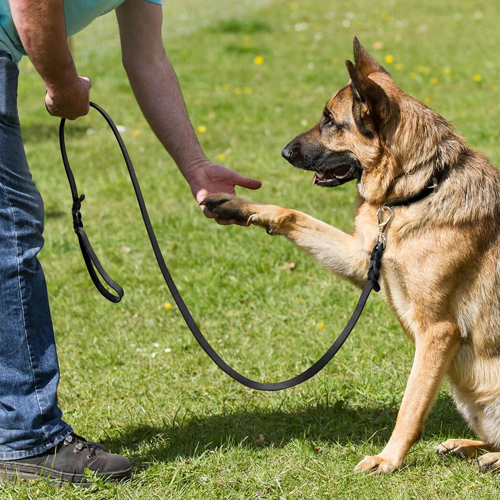 1.5m Real Leather Dog Leash – Strong Genuine Leather Pet Walking Lead Rope for Small, Medium & Large Dogs