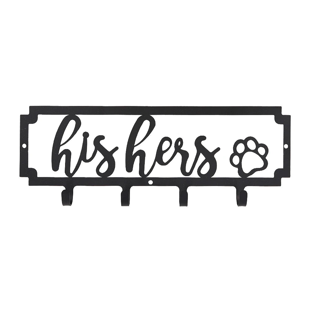 Metal Dog Leash & Key Holder Wall Rack – 4/5/7 Hooks Organizer with Free Nails