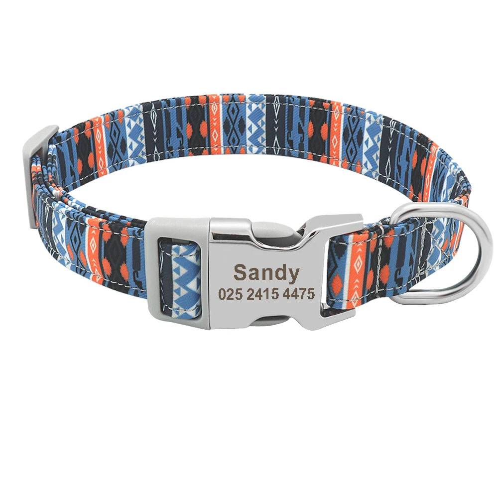 Custom Dog Collar Personalized Pet Dog ID Name Tag Accessories Collars Small Medium Large Nylon Engraved Puppy Dogs Collars S-L