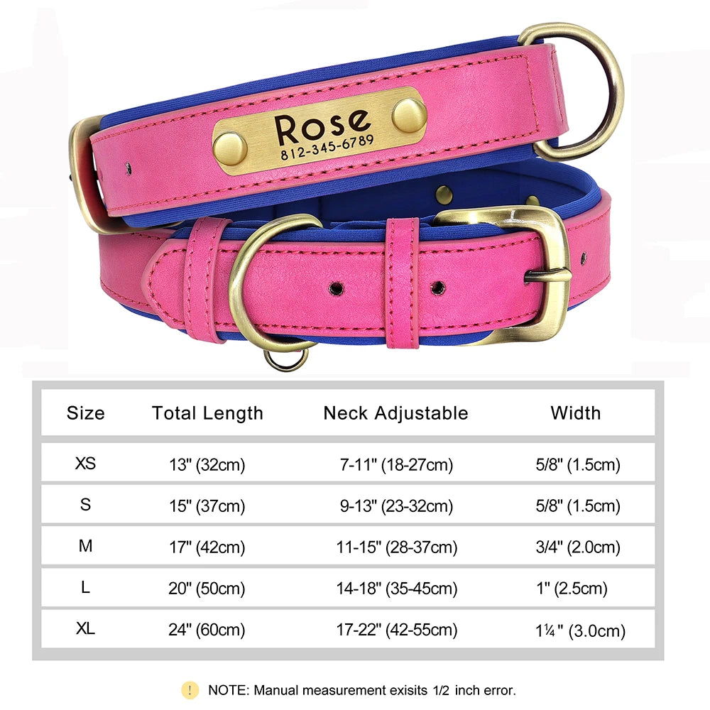 Custom Leather Dog Collar – Personalized with Free Engraving | XS–XXL Sizes