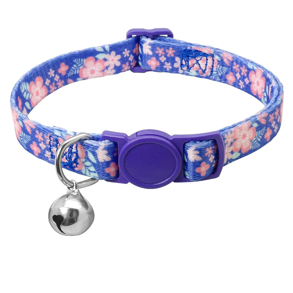 Cute Fruit Print Cat Collar with Bell – Adjustable Quick Release Safety Collar for Cats & Kittens