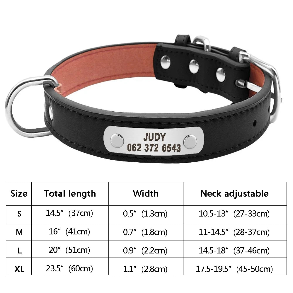 Custom Dog Collar – Personalized ID Tag Collar for Small, Medium, and Large Dogs