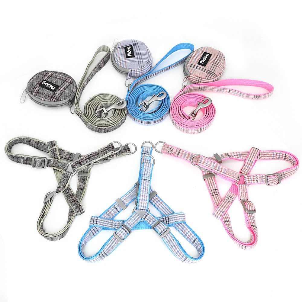 Adjustable Pet Harness & Leash Set – Soft Nylon Dog & Cat Vest