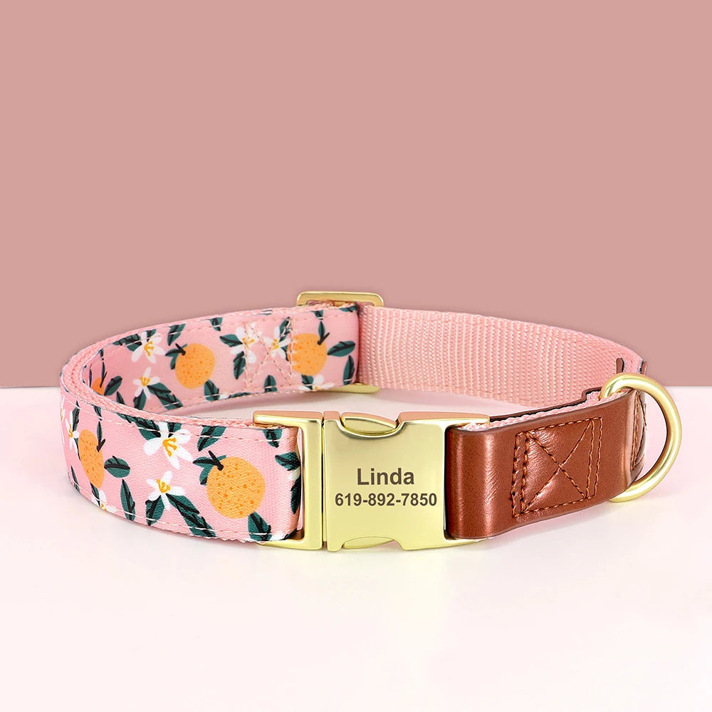 Personalized Dog Collar – Engraved Nylon &amp; PU Leather with Custom ID Tag