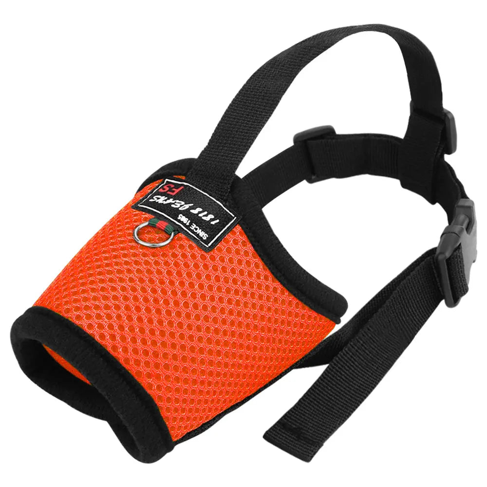 Mesh Nylon Dog Muzzle – Adjustable Breathable Anti-Bark Muzzle for Small, Medium & Large Dogs