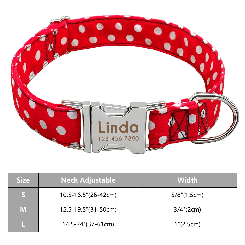 Adjustable Personalized Dog Collar – Custom Engraved Nylon Pet ID Collar | For Small, Medium & Large Dogs