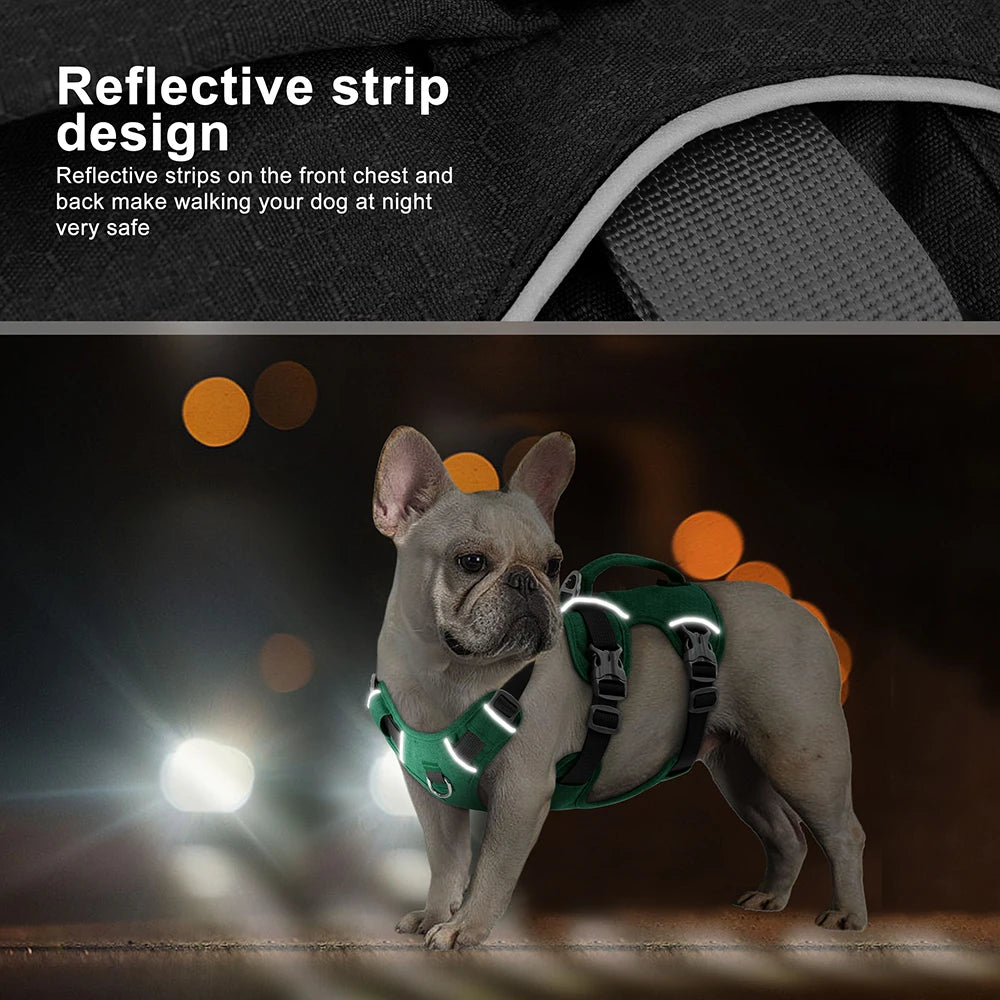 Reflective Big Dog Harness Nylon Durable Pet Vest With Handle Adjustable for Small Medium Large Dogs Bulldog Walking Training