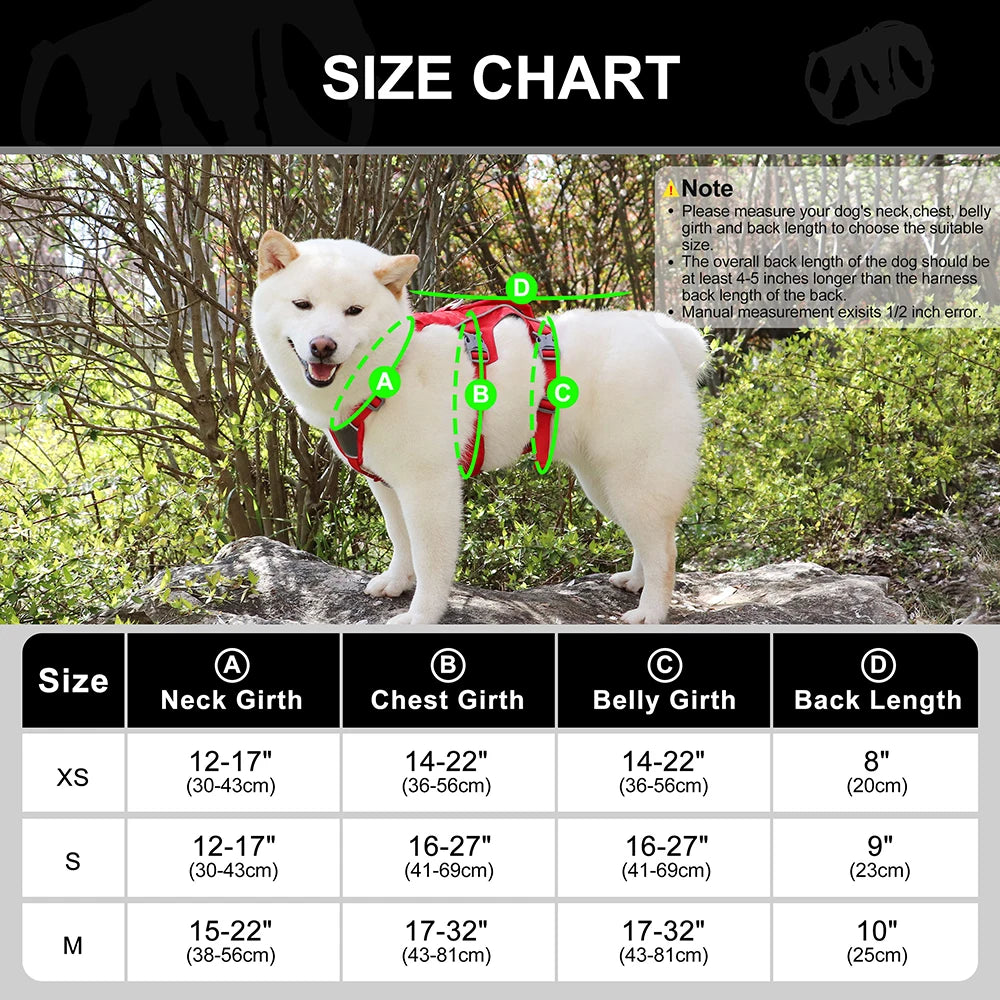 Durable Large Dog Harness – Reflective Nylon Dog Vest with Handle for Medium & Large Dogs (Walking & Training)