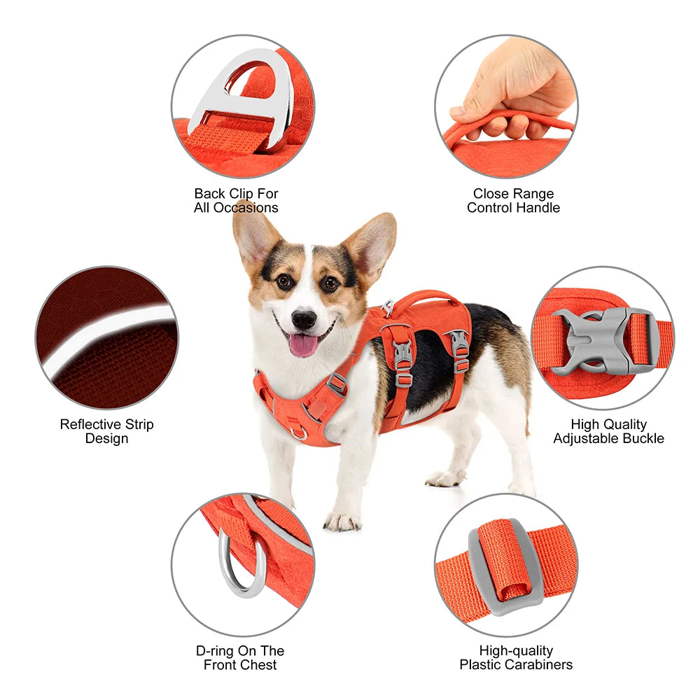 Reflective Big Dog Harness Nylon Durable Pet Vest With Handle Adjustable for Small Medium Large Dogs Bulldog Walking Training