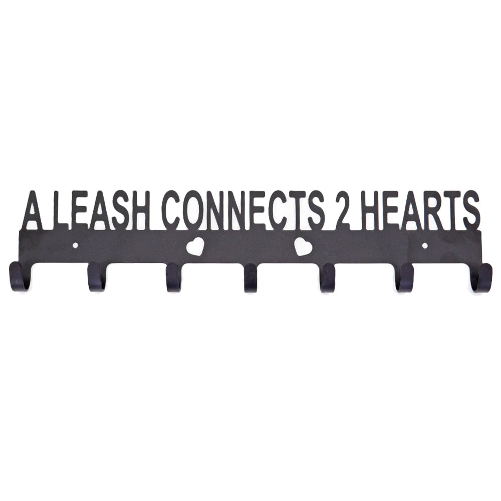Metal Dog Leash & Key Holder Wall Rack – 4/5/7 Hooks Organizer with Free Nails