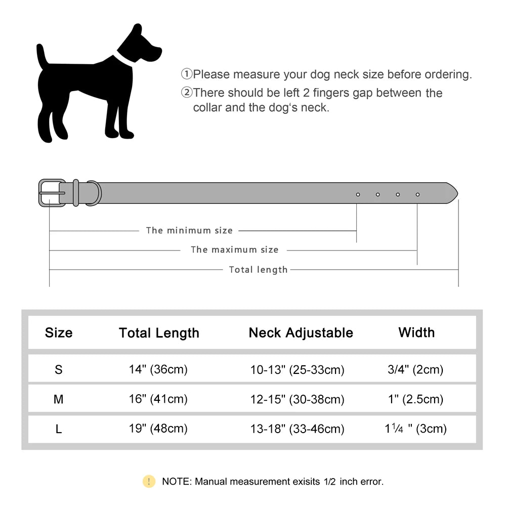 Personalized Dog Collars PU Leather Pet ID Collars Custom Engraved Nameplate Tag Adjustable For Small Medium Large Dogs