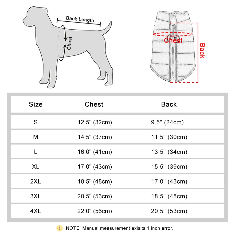 Warm Cotton Dog Vest – Winter Jacket for Small & Medium Dogs