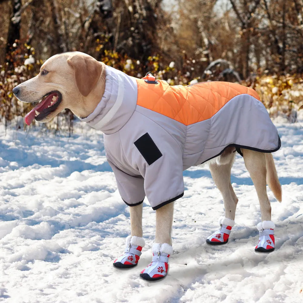 Waterproof Dog Boots – 4pcs Non-Slip Reflective Shoes for Medium &amp; Large Dogs, Snow &amp; Rain Paw Protection