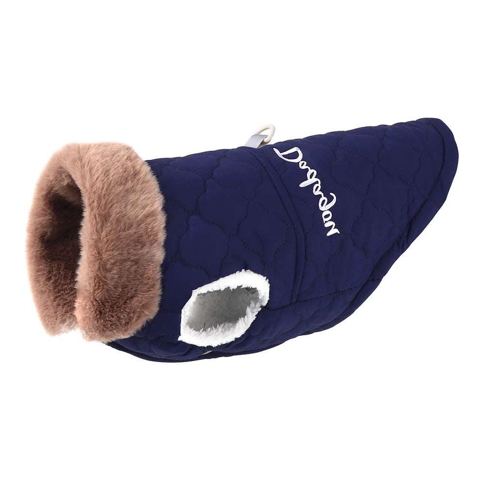 Winter Pet Jacket – Super Warm Coat with Fur Collar for Small Dogs