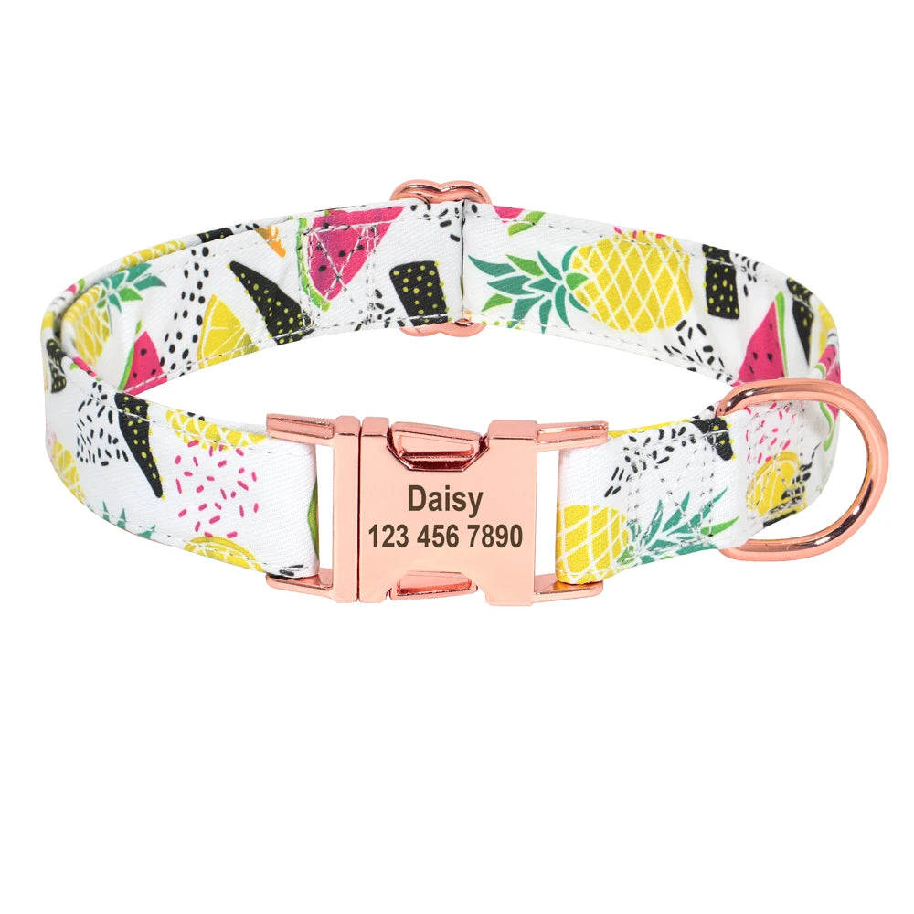 ✨ Personalized Nylon Bowknot Dog Collar – Custom Printed Name Tag for Small & Medium Dogs ✨