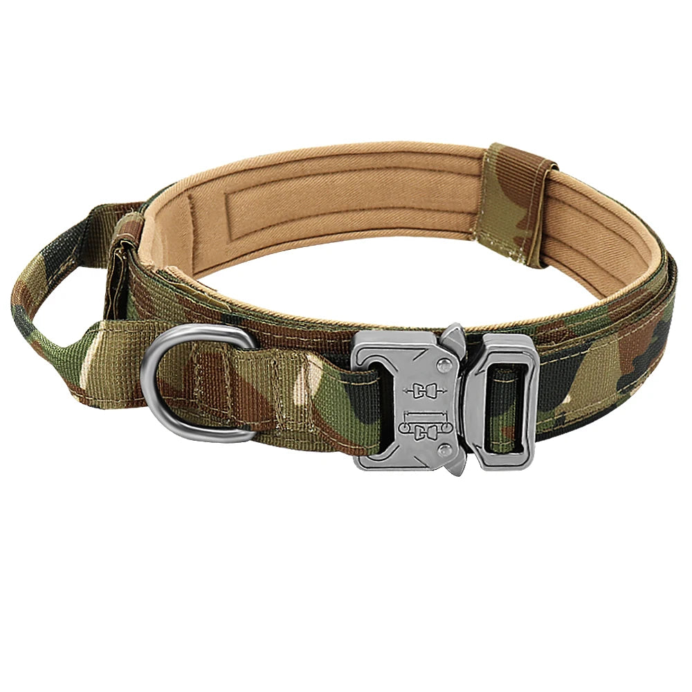 Tactical Dog Collar With Handle Nylon Military Dog Collar Adjustable Pet Training Collars For Medium Large Dogs German Shepherd