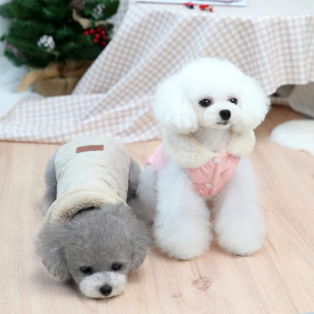 Winter Pet Jacket – Super Warm Coat with Fur Collar for Small Dogs