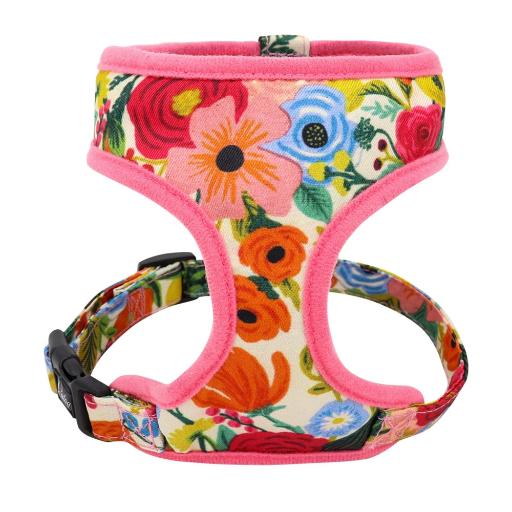 Cute Printed Dog Harness – Adjustable Nylon Vest for Small & Medium Dogs & Cats (Chihuahua, French Bulldog, Yorkie, Pug, Puppy Training Harness)