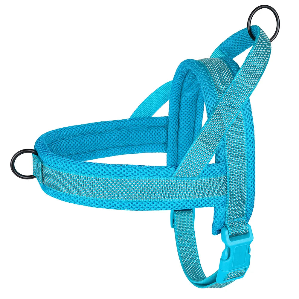 No Pull Nylon Dog Harness Breathable Mesh Pet Harnesses Vest Reflective Strap Harness for Medium Large Dogs Pug Walking Training